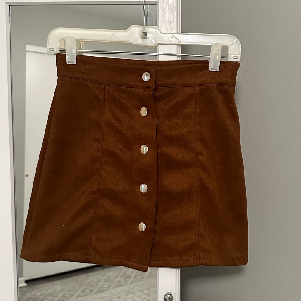Faux Suede Mini Skirt